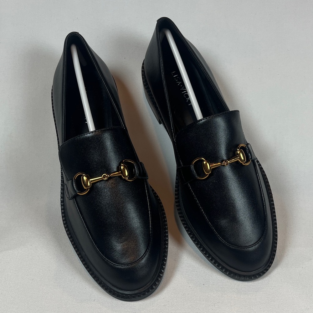 Lisa Vicky Zany Loafers Black Nappa Leather Casual Slip-On Versatile NIB